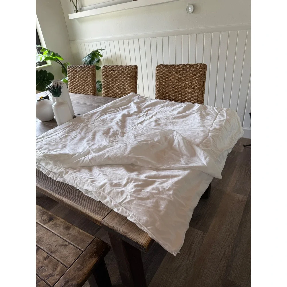 Design Within Reach Duvet Cover Full/Queen White Cotton Sateen Made in Italy